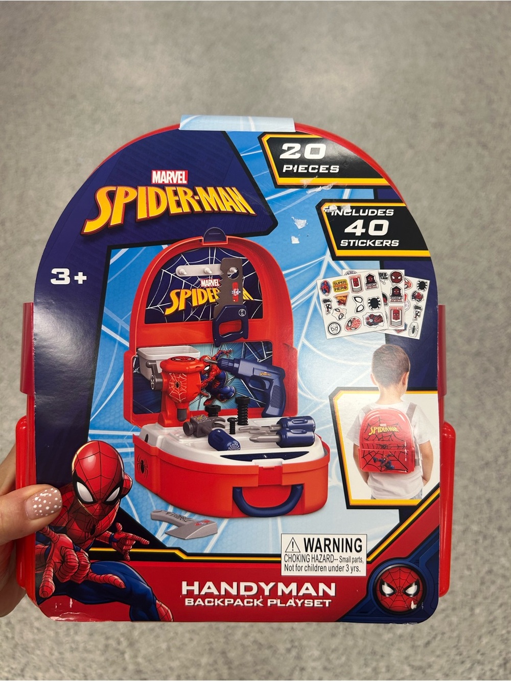 NWT Limited edition marvel Spiderman handyman backpack playset